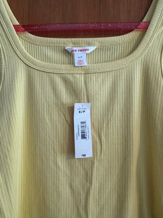 Joe Fresh Butter Yellow Ribbed Tank Top - Picture 3 of 4